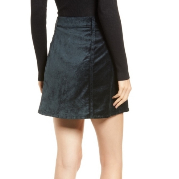 7 FOR ALL MANKIND BUTTON DOWN VELVET MINI SKIRT SI - Picture 3 of 12